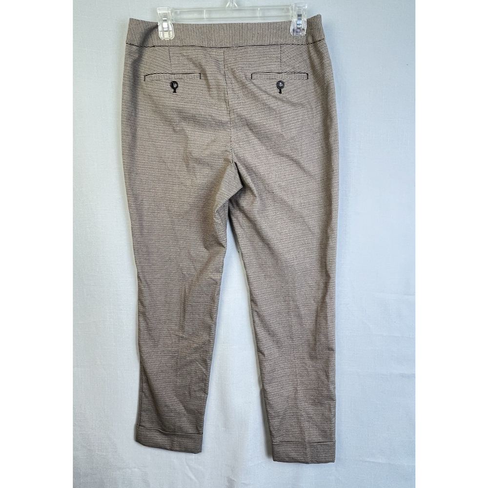 Talbots Heritage Career Pants Women 8 Tan Green Poly Wool Blend Cuffed Work - Picture 9 of 10